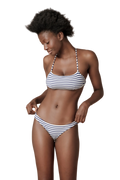 Brassiere e slip righe blu e avorio