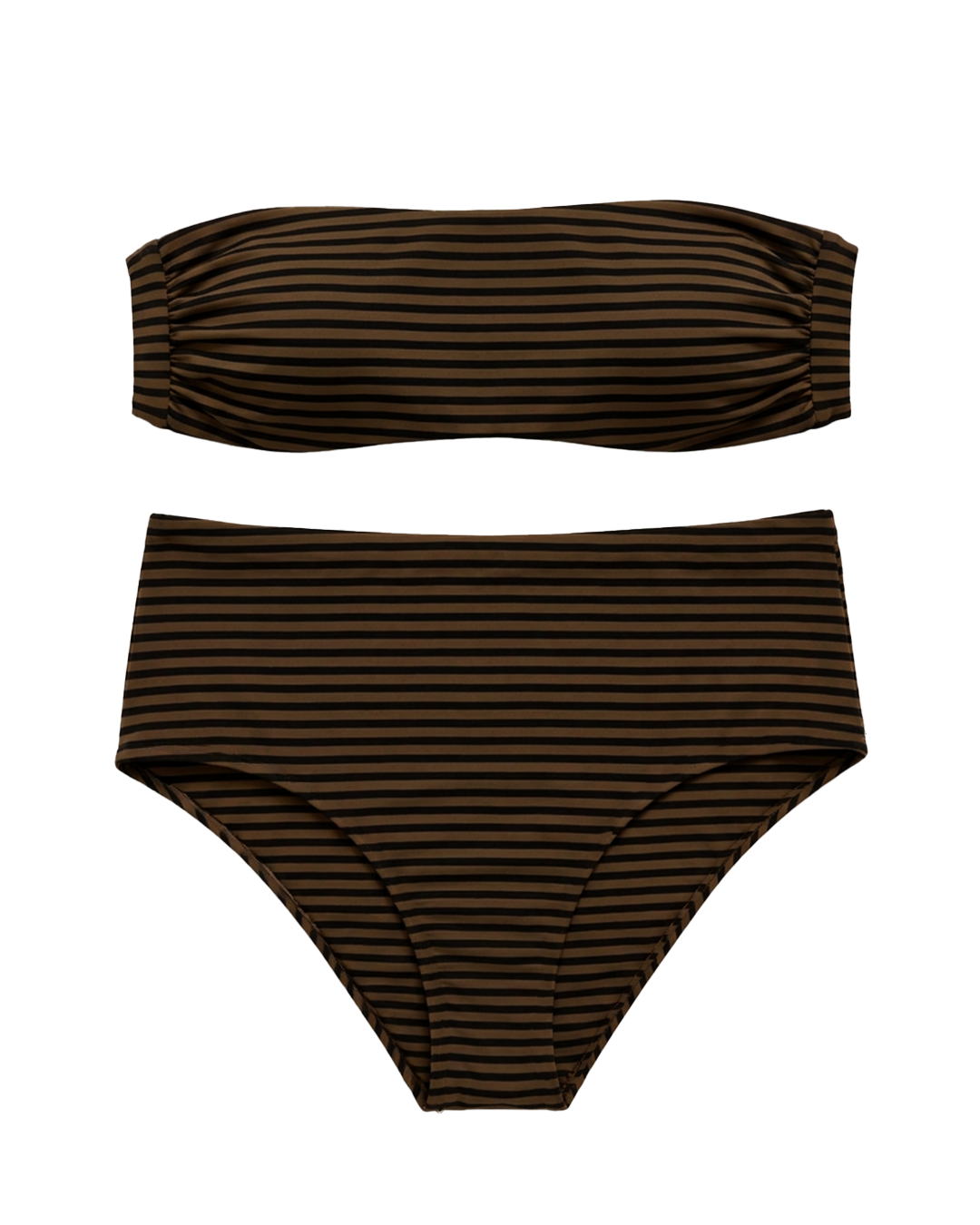 Fascia e culotte righe marrone e nero