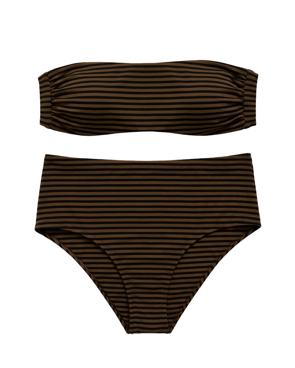 Fascia e culotte righe marrone e nero